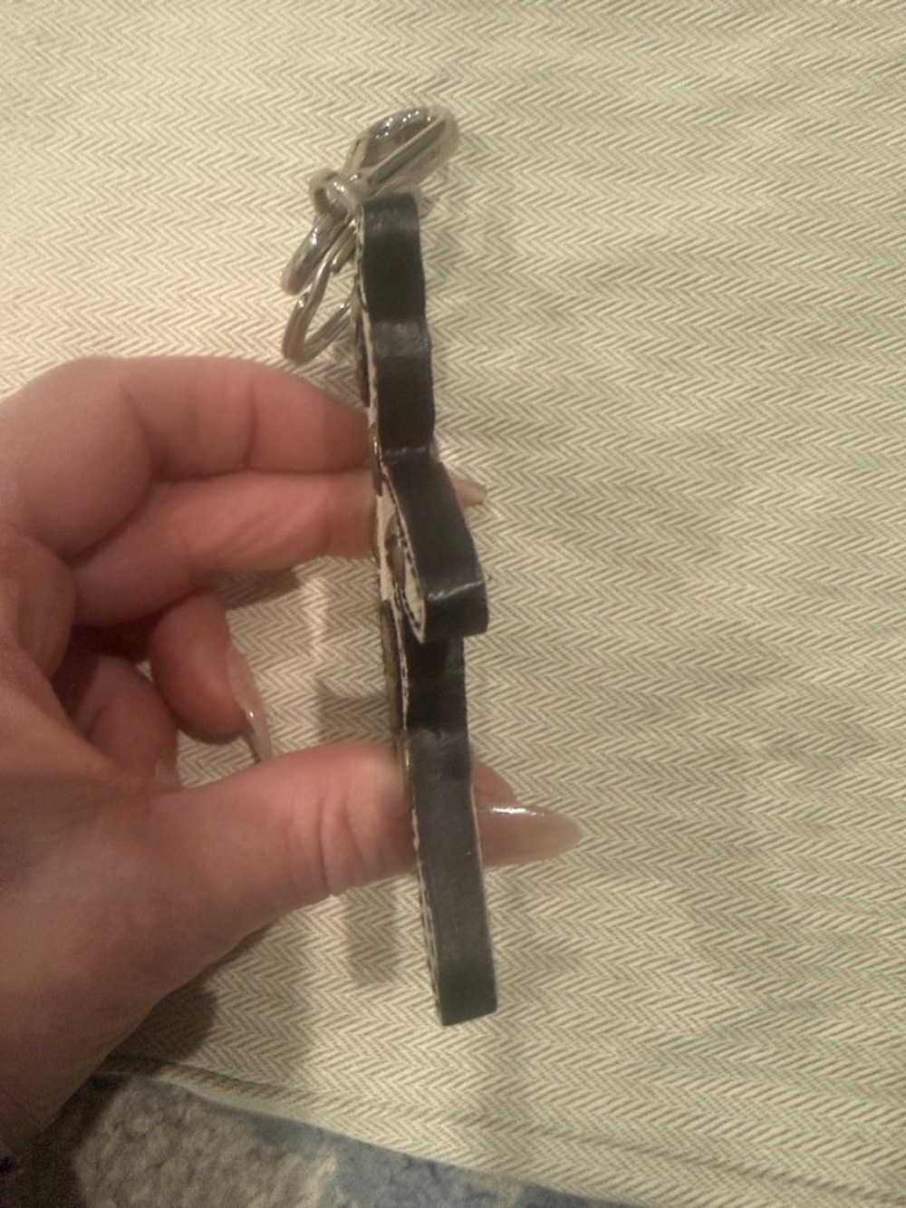 PRADA White and Brown Teddy Bear Keychain Charm or Bag Charm - Picture 3 of 4